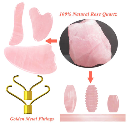Rose Quartz Gua Sha Set