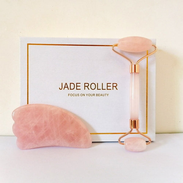 Natural Crystal Jade Stone Roller Set